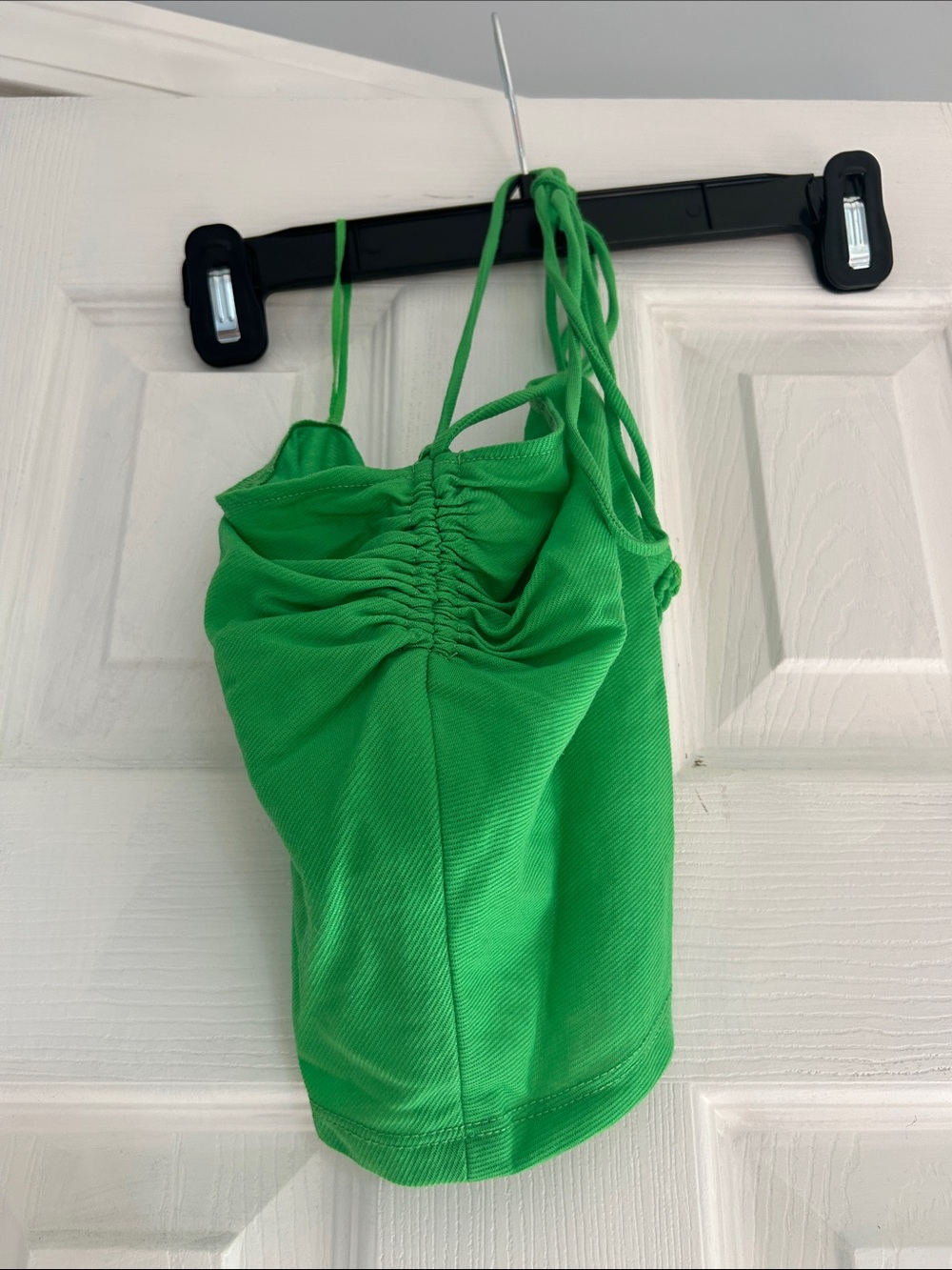 Zara Green Ruched Halter Women's Tank Top